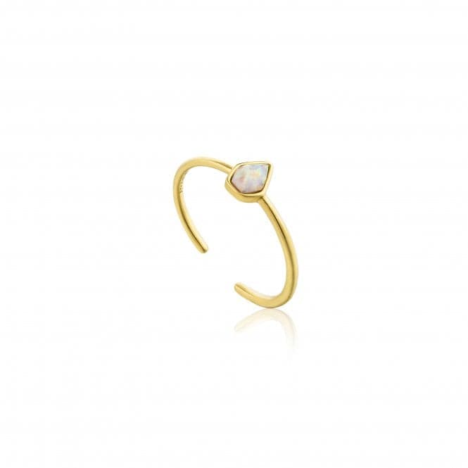 Silver Shiny Gold Plated Opal Colour Adjustable Ring R014 - 03GAnia HaieR014 - 03G