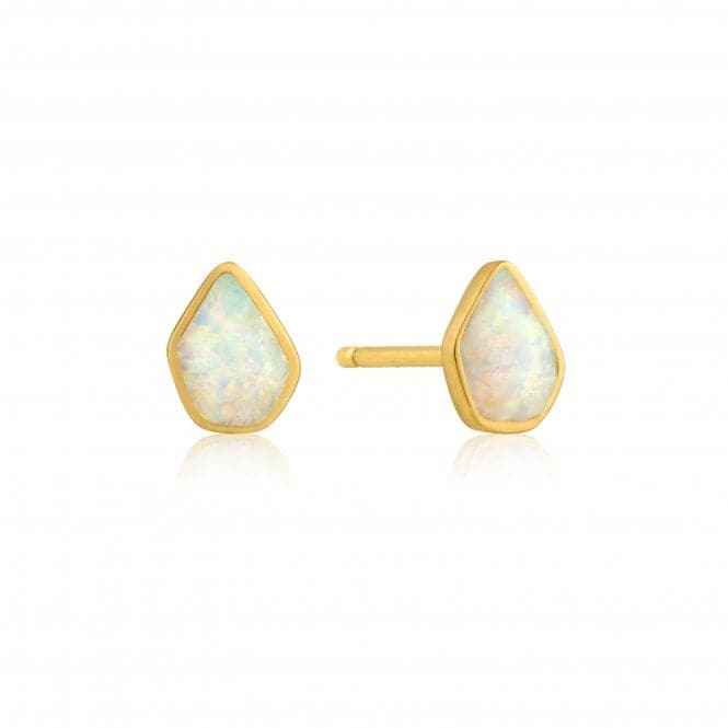 Silver Shiny Gold Plated Opal Colour Stud Earrings E014 - 03GAnia HaieE014 - 03G