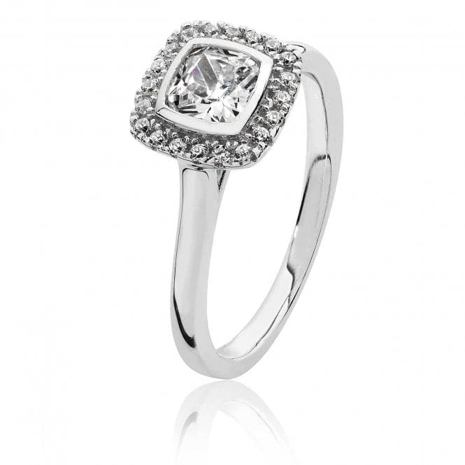 Silver Small Bezel Set Cushion Halo Style Cubic Zirconia Ring SRG0005CZSilver & CoSRG0005CZ/J