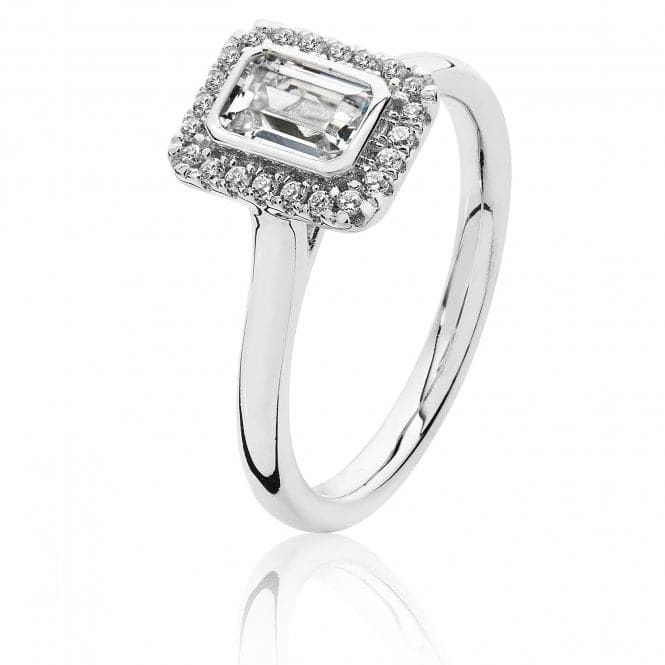 Silver Small Bezel Set Cut Halo Style Cubic Zirconia Ring SRG0021CZSilver & CoSRG0021CZ/J