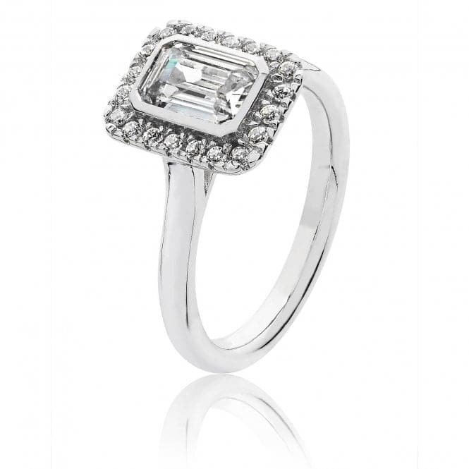 Silver Small Bezel Set Cut Halo Style Cubic Zirconia Ring SRG0022CZSilver & CoSRG0022CZ/J