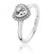 Silver Small Bezel Set Heart Shape Halo Style Cubic Zirconia Ring SRG0017CZSilver & CoSRG0017CZ/J