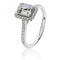 Silver Small Claw Set Em Cut Halo Style Cubic Zirconia Ring SRG0027CZSilver & CoSRG0027CZ/J