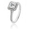 Silver Small Claw Set Square Halo Style Cubic Zirconia Ring SRG0013CZSilver & CoSRG0013CZ/J