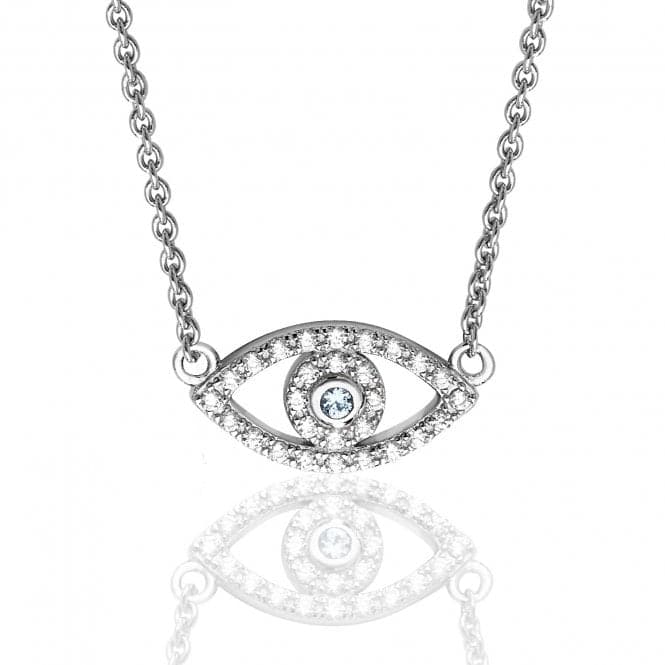 Silver Small Fine Open Cubic Zirconia Evil Eye Pendant SPG0047Silver & CoSPG0047