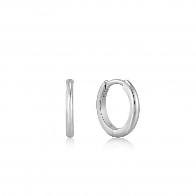 Silver Smooth Huggie Hoop Earrings E035 - 14HAnia HaieE035 - 14H