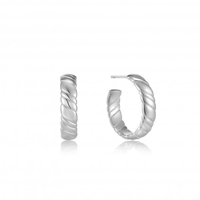 Silver Smooth Twist Hoop Stud Earrings E038 - 03HAnia HaieE038 - 03H