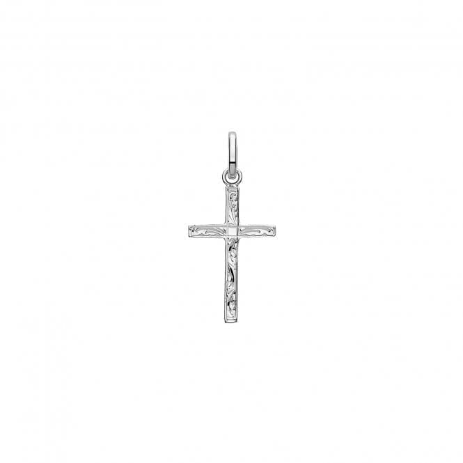 Silver Solid Cross H Engraved G61041EAcotis Silver JewelleryTH - G61041E