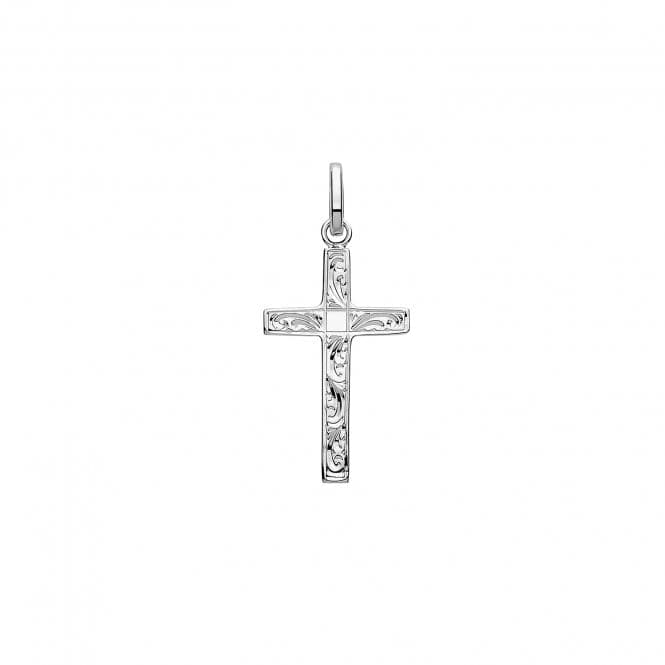 Silver Solid Cross H Engraved G61042EAcotis Silver JewelleryTH - G61042E