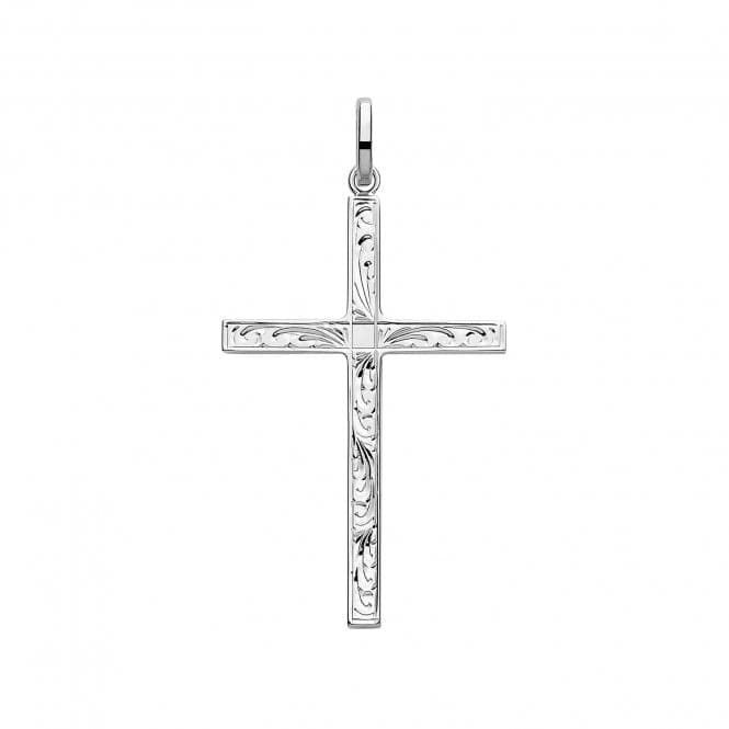 Silver Solid Cross H Engraved G61044EAcotis Silver JewelleryTH - G61044E