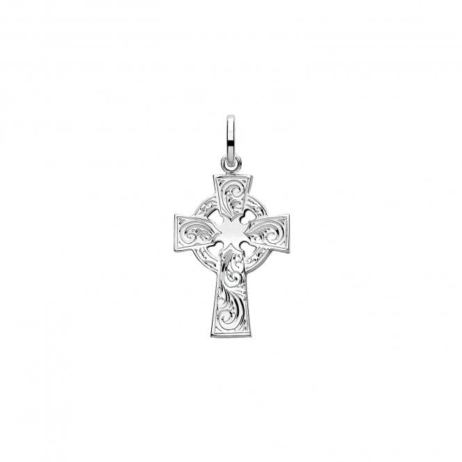 Silver Solid Cross H Engraved G61048EAcotis Silver JewelleryTH - G61048E