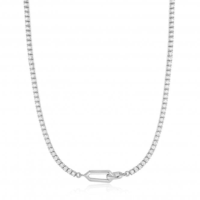 Silver Sparkle Chain Interlock Necklace N041 - 03H - WAnia HaieN041 - 03H - W