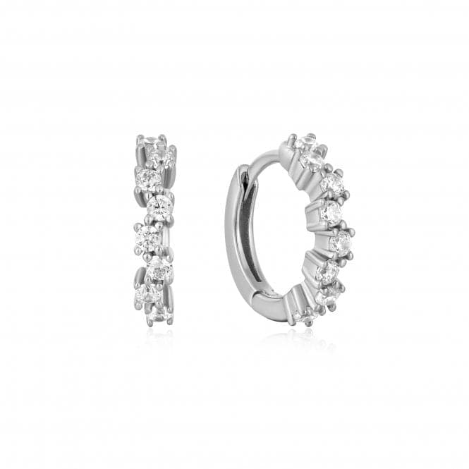 Silver Sparkle Cluster Huggie Hoop Earrings E047 - 09HAnia HaieE047 - 09H