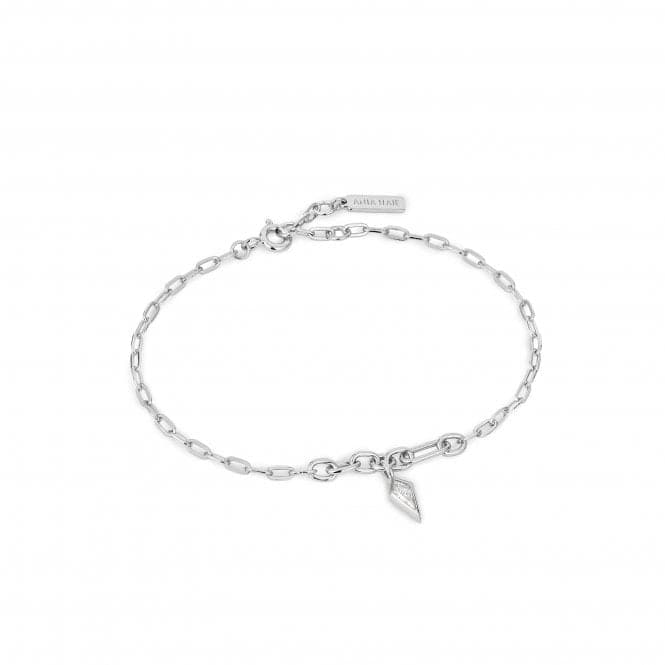 Silver Sparkle Drop Pendant Chunky Chain Bracelet B041 - 01H - WAnia HaieB041 - 01H - W