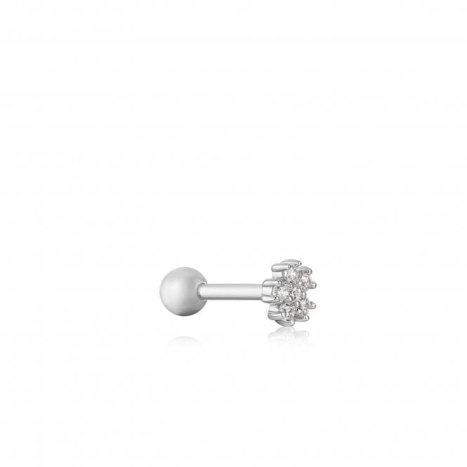 Silver Sparkle Flower Barbell Single Earring E035 - 10HAnia HaieE035 - 10H