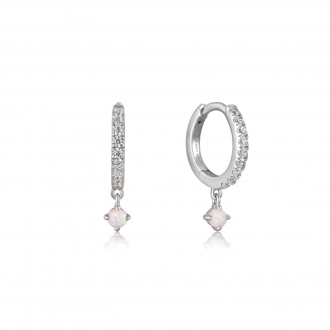 Silver Sparkle Kyoto Opal Drop Huggie Hoop Earrings E034 - 04HAnia HaieE034 - 04H