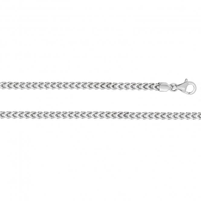 Silver Square rhodium Franco Chain G1323Acotis Silver JewelleryG1323/08