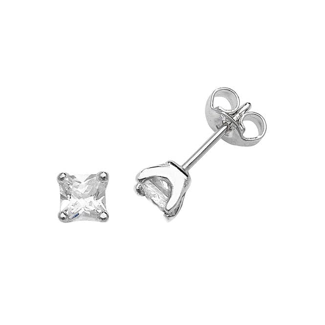 Silver Square Zirconia Stud Earrings G51028Acotis Silver JewelleryTH - G51028