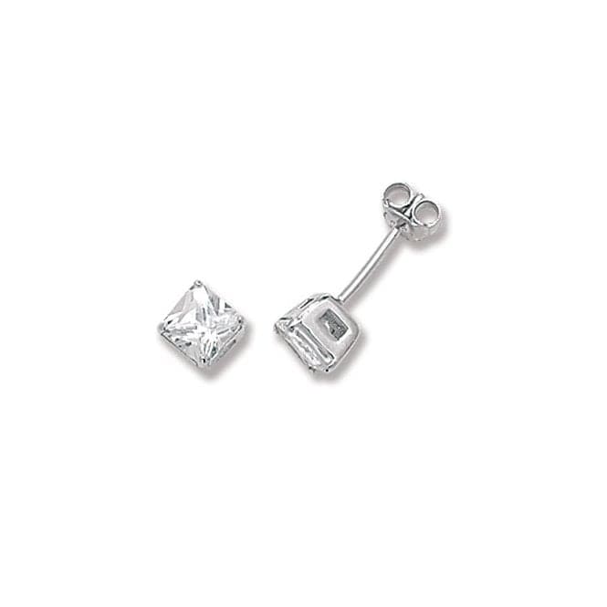 Silver Square Zirconia Stud Earrings G5293CZAcotis Silver JewelleryTH - G5293CZ