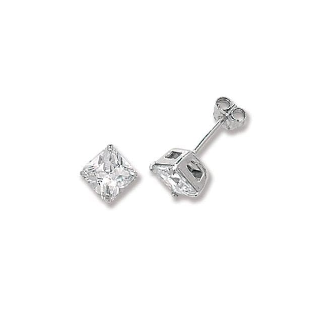 Silver Square Zirconia Stud Earrings G5294CZAcotis Silver JewelleryTH - G5294CZ