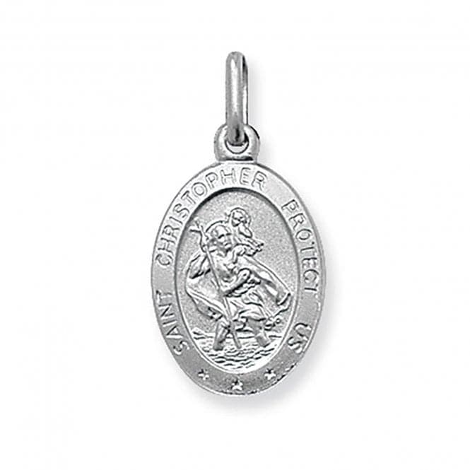 Silver St Christopher Oval Pendant G6135Acotis Silver JewelleryTH - G6135