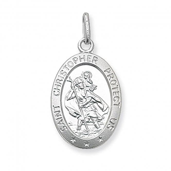 Silver St Christopher Oval Pendant G6279Acotis Silver JewelleryTH - G6279