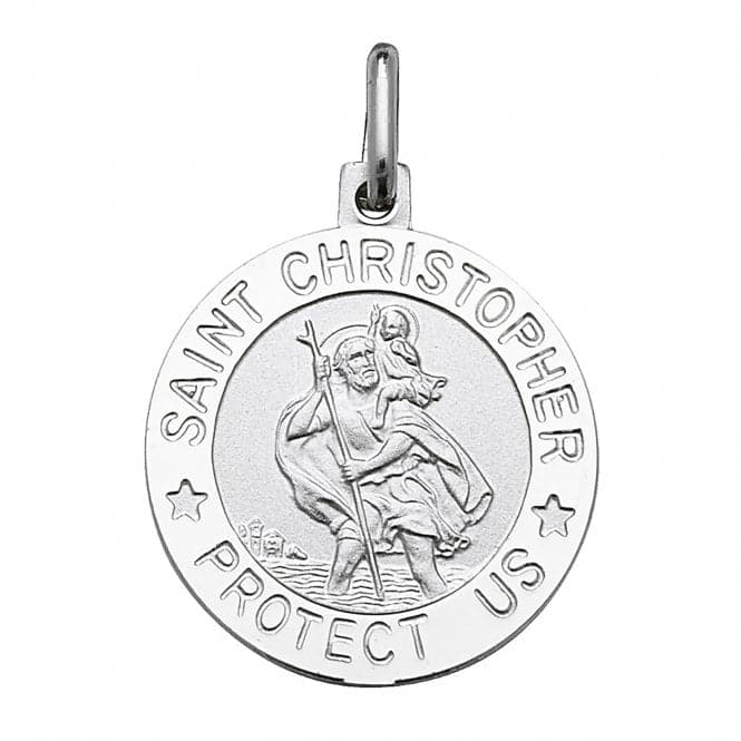 Silver St Christopher Round Pendant G6959Acotis Silver JewelleryTH - G6959