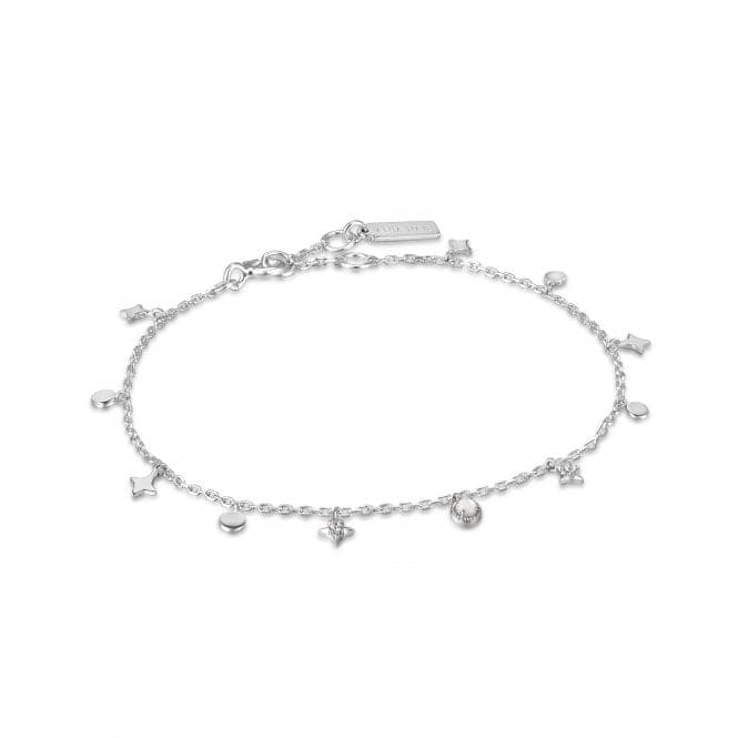 Silver Star Mother Of Pearl Drop Anklet F034 - 01HAnia HaieF034 - 01H