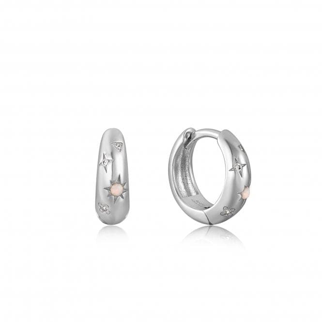 Silver Starry Kyoto Opal Huggie Hoop Earrings E034 - 05HAnia HaieE034 - 05H