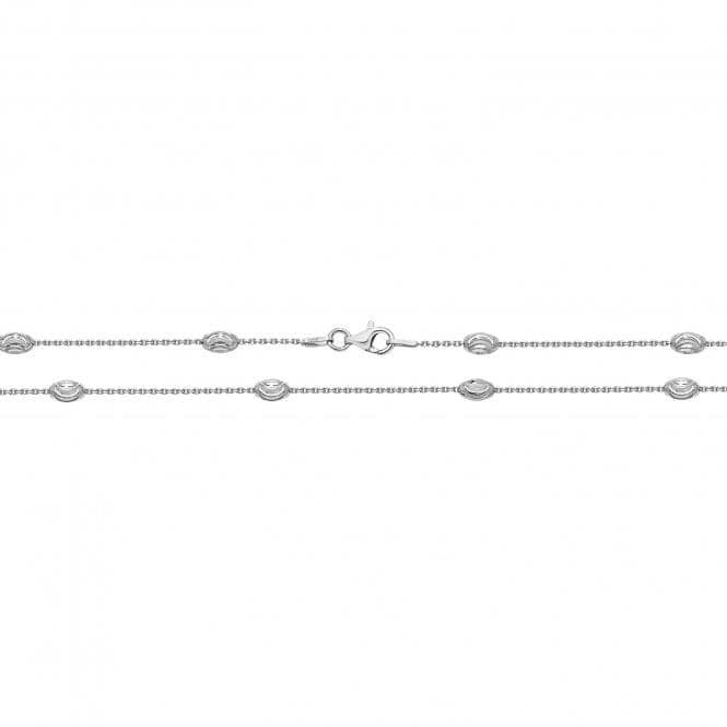 Silver Station Oval rhodium Plated Moon Chain G1302Acotis Silver JewelleryG1302/07