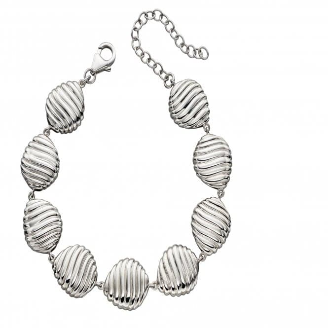 Silver Swirl Shell Pattern Pebble Bracelet B5223BeginningsB5223