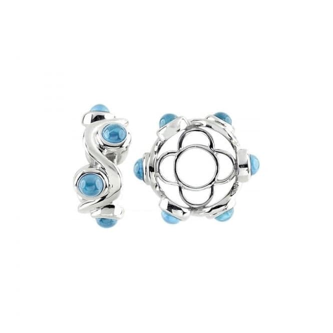 Silver & Swiss Blue Topaz Cabochon Swirl Wheel S429SWStorywheelsS429SW