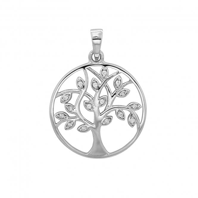 Silver Tree Of Life Zirconia Pendant G61015Acotis Silver JewelleryTH - G61015