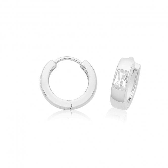 Silver Triple Plated Zirconia Set Hinged Earrings G51363Acotis Silver JewelleryTH - G51363