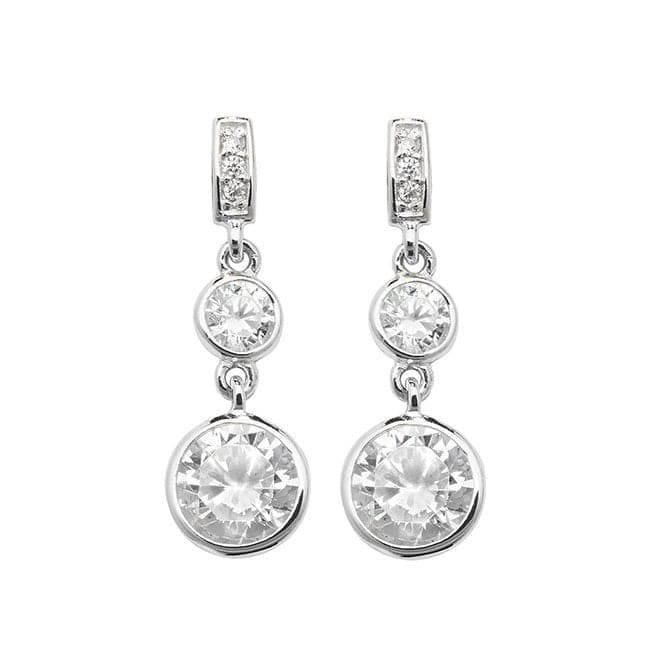 Silver Triple Zirconia Drop Earrings G51116Acotis Silver JewelleryTH - G51116