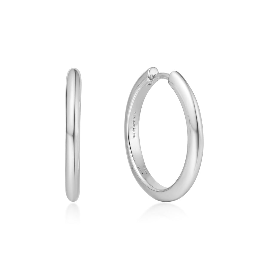 Silver Tube Medium Hoop Earrings E062 - 03HAnia HaieE062 - 03H