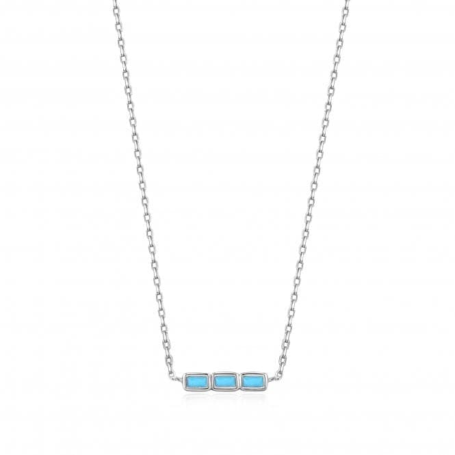 Silver Turquoise Bar Necklace N033 - 02HAnia HaieN033 - 02H