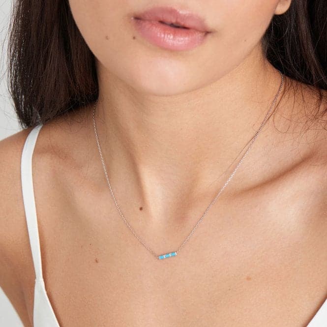 Silver Turquoise Bar Necklace N033 - 02HAnia HaieN033 - 02H