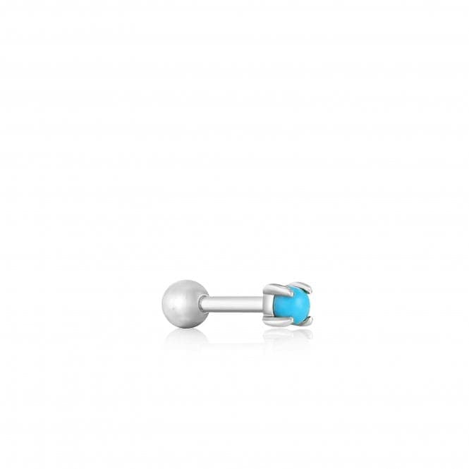 Silver Turquoise Cabochon Barbell Single Earring E035 - 13HAnia HaieE035 - 13H
