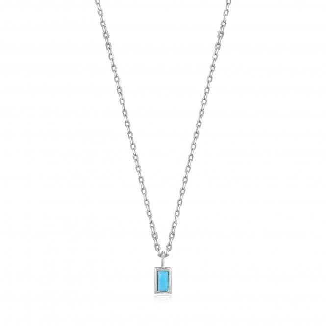 Silver Turquoise Drop Pendant Necklace N033 - 01HAnia HaieN033 - 01H