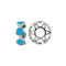 Silver & Turquoise Enamel Circle Stacking Wheel Charm S421TQStorywheelsS421TQ
