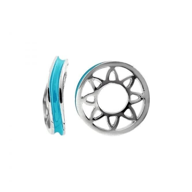 Silver & Turquoise Enamel Stacker Charm S428TQStorywheelsS428TQ