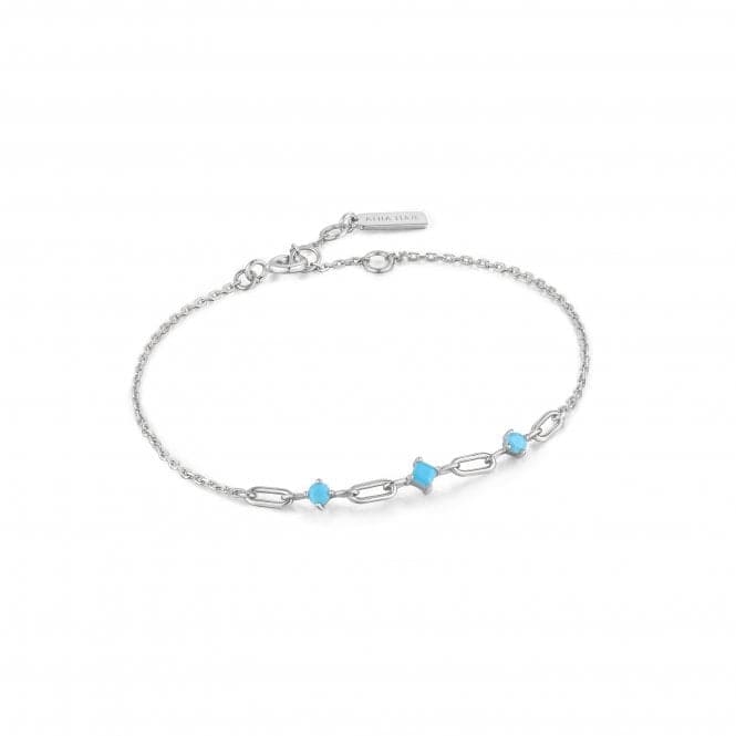 Silver Turquoise Link Bracelet B033 - 02HAnia HaieB033 - 02H