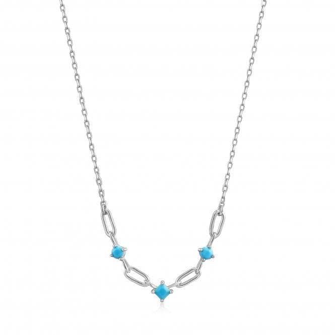 Silver Turquoise Link Necklace N033 - 03HAnia HaieN033 - 03H