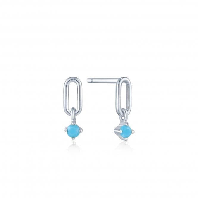 Silver Turquoise Link Stud Earrings E033 - 02HAnia HaieE033 - 02H
