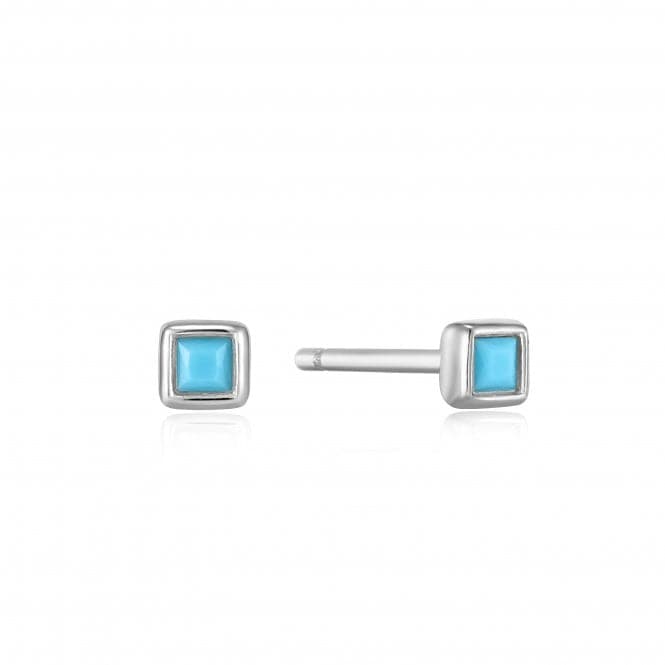 Silver Turquoise Square Stud Earrings E033 - 01HAnia HaieE033 - 01H