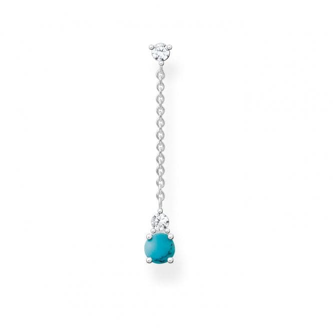 Silver Turquoise Zirconia Single Earring H2180 - 405 - 17Thomas Sabo Charm Club CharmingH2180 - 405 - 17