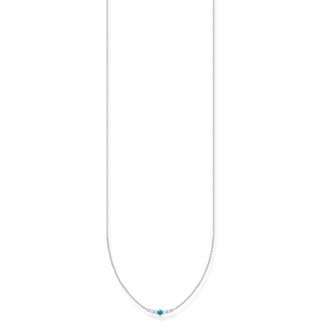 Silver Turquoise Zirconia Turquoise Necklace KE2093 - 405 - 17 - L42VThomas Sabo Charm Club CharmingKE2093 - 405 - 17 - L42V