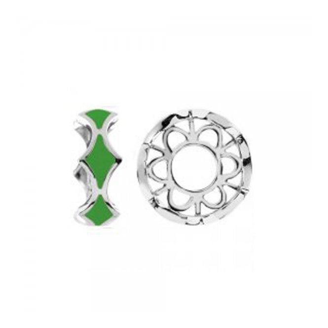 Silver Wheel with Green Enamel DiamondsStorywheelsS420GRN
