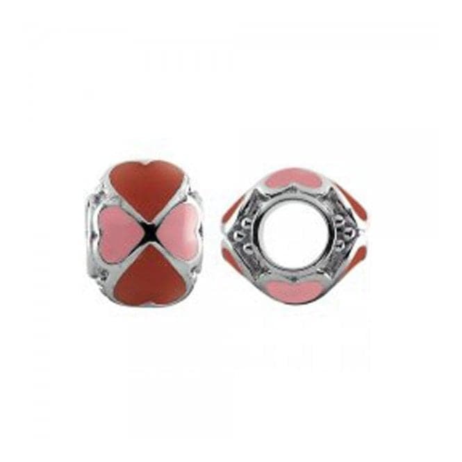 Silver Wheel with Pink and Red Enamel Hearts S423StorywheelsS423